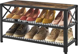 INDIAN DECOR 44575 Classic 3-Tier Shoe Bench,Shoe,Shoe Shelf,Shoe Rack for Closet,Shoe Storage Benches,Industrial,Storage Organizer,Shoe Rack Organizer,Entryway Bench,Living Room,Hallway