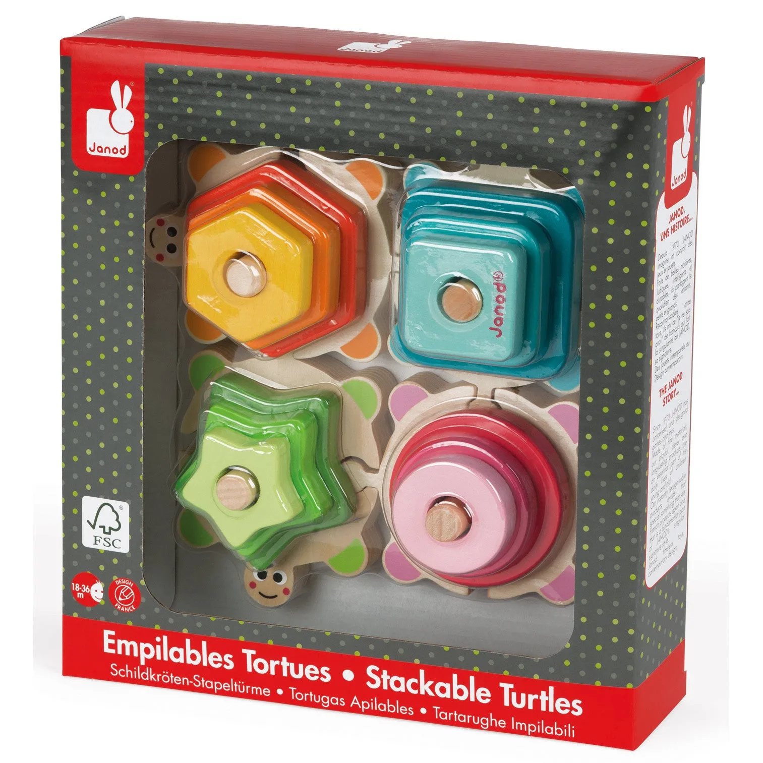 Janod I Wood Stackable Turtles