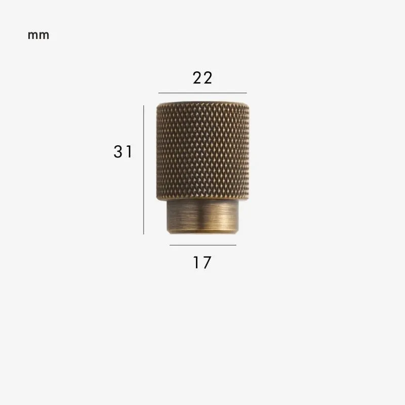 JAROD Solid Brass Knurled Knob