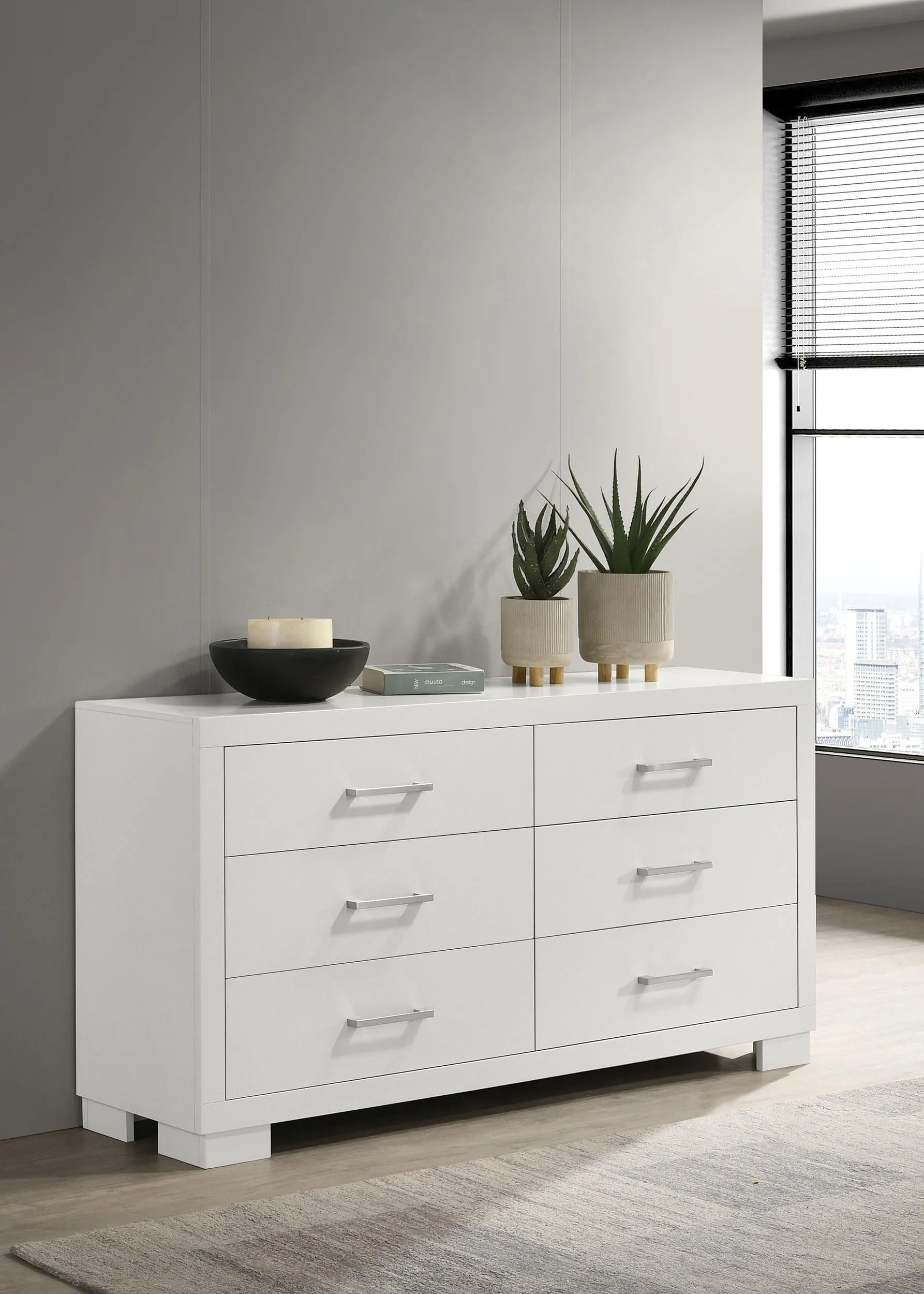 Jessica 6-drawer Dresser White