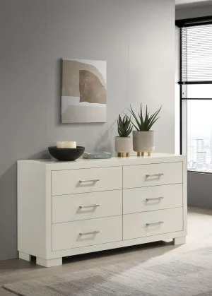 Jessica 6-drawer Dresser White