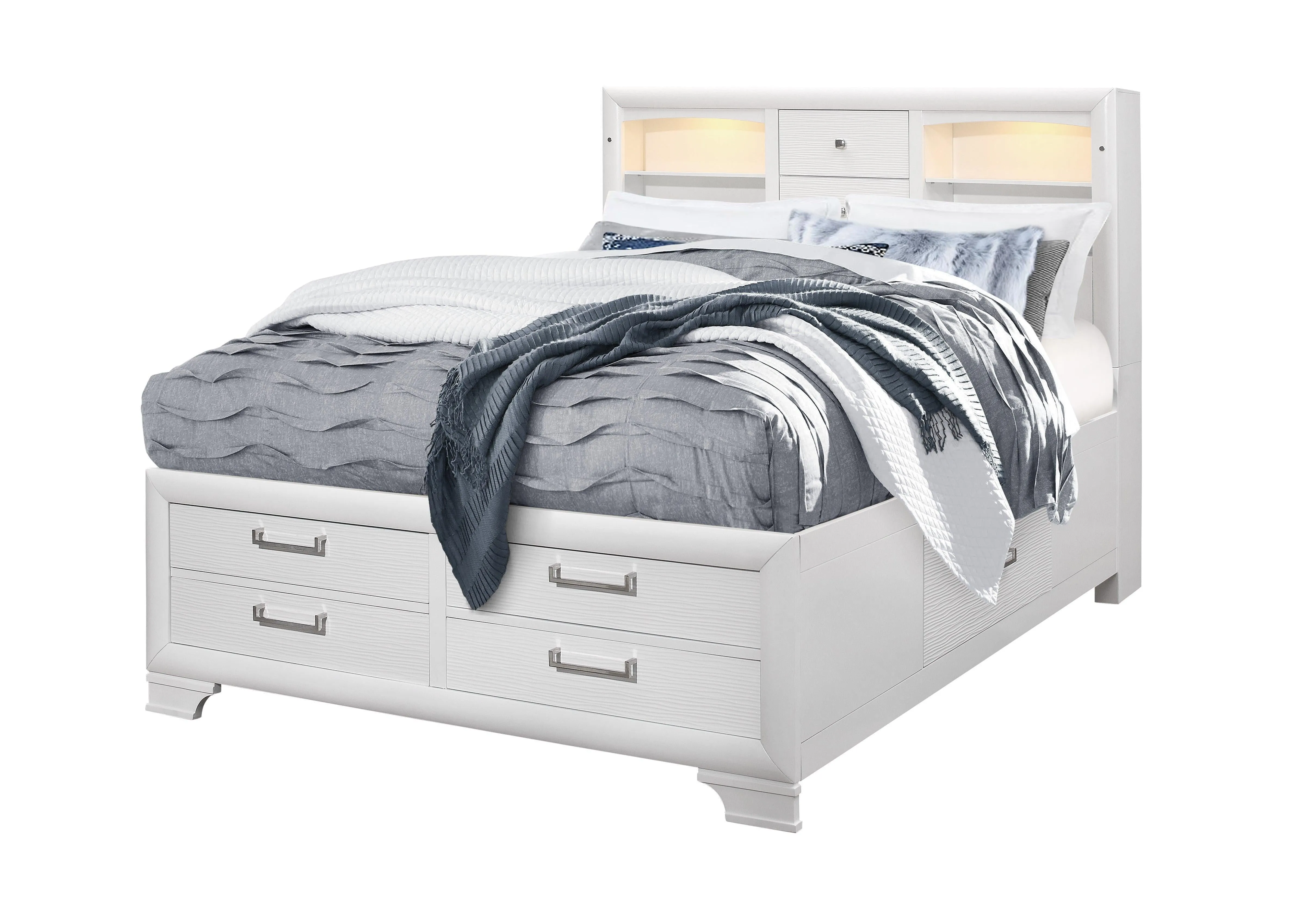 Jordyn White King Bed - Spacious White Bed