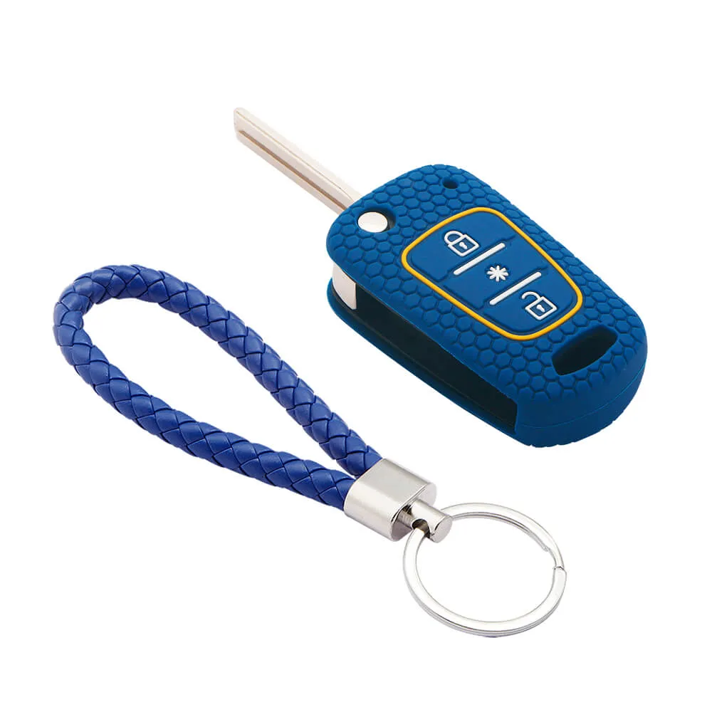 Keycare silicone key cover and keyring fit for : Verna Fluidic, I10, Old I20 (2007-2011) flip key (KC-45, KCMini Keyring)