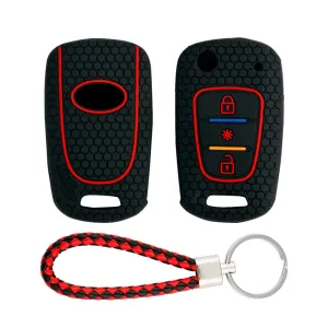 Keycare silicone key cover and keyring fit for : Verna Fluidic, I10, Old I20 (2007-2011) flip key (KC-45, KCMini Keyring)