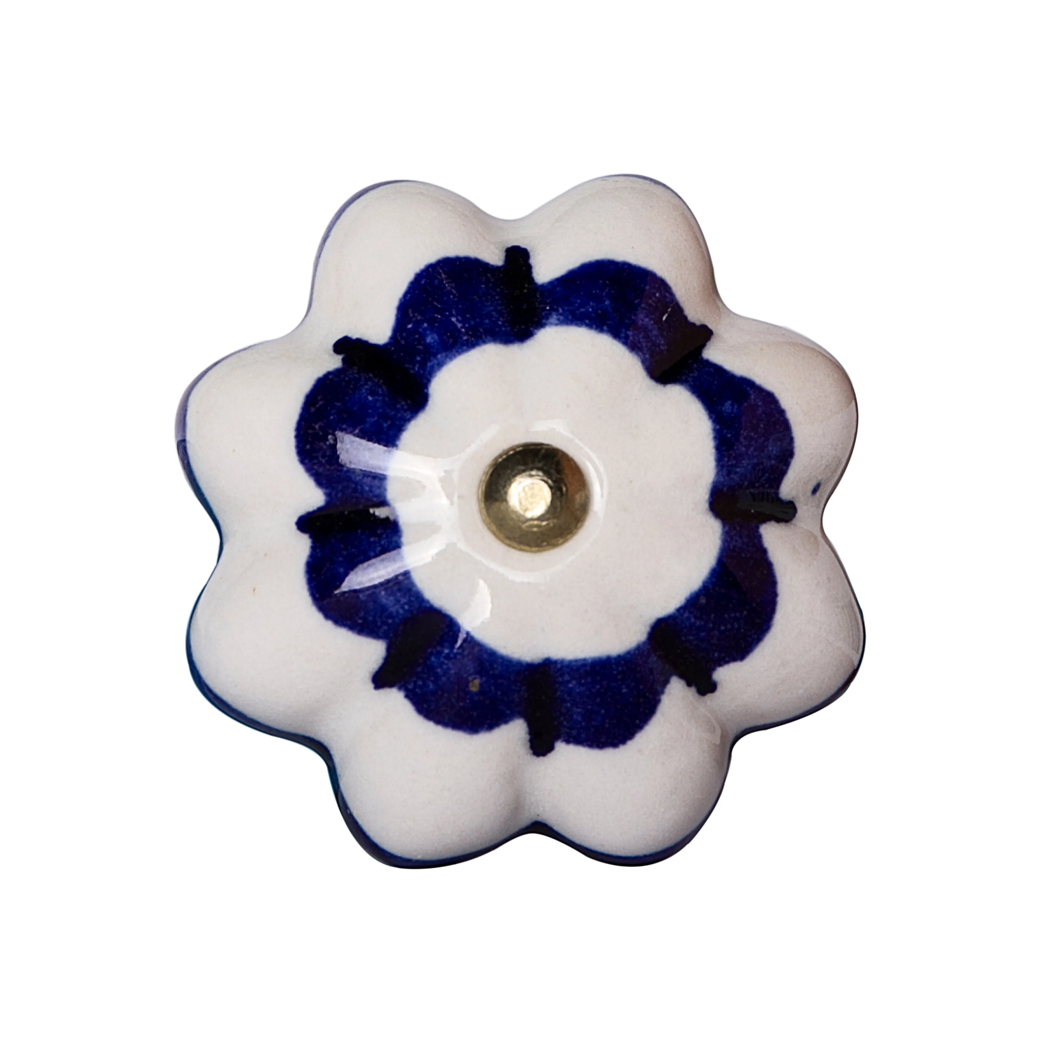 Knob-It Home Decor Classic Cabinet & Drawer Knobs-White/Blue/Gold