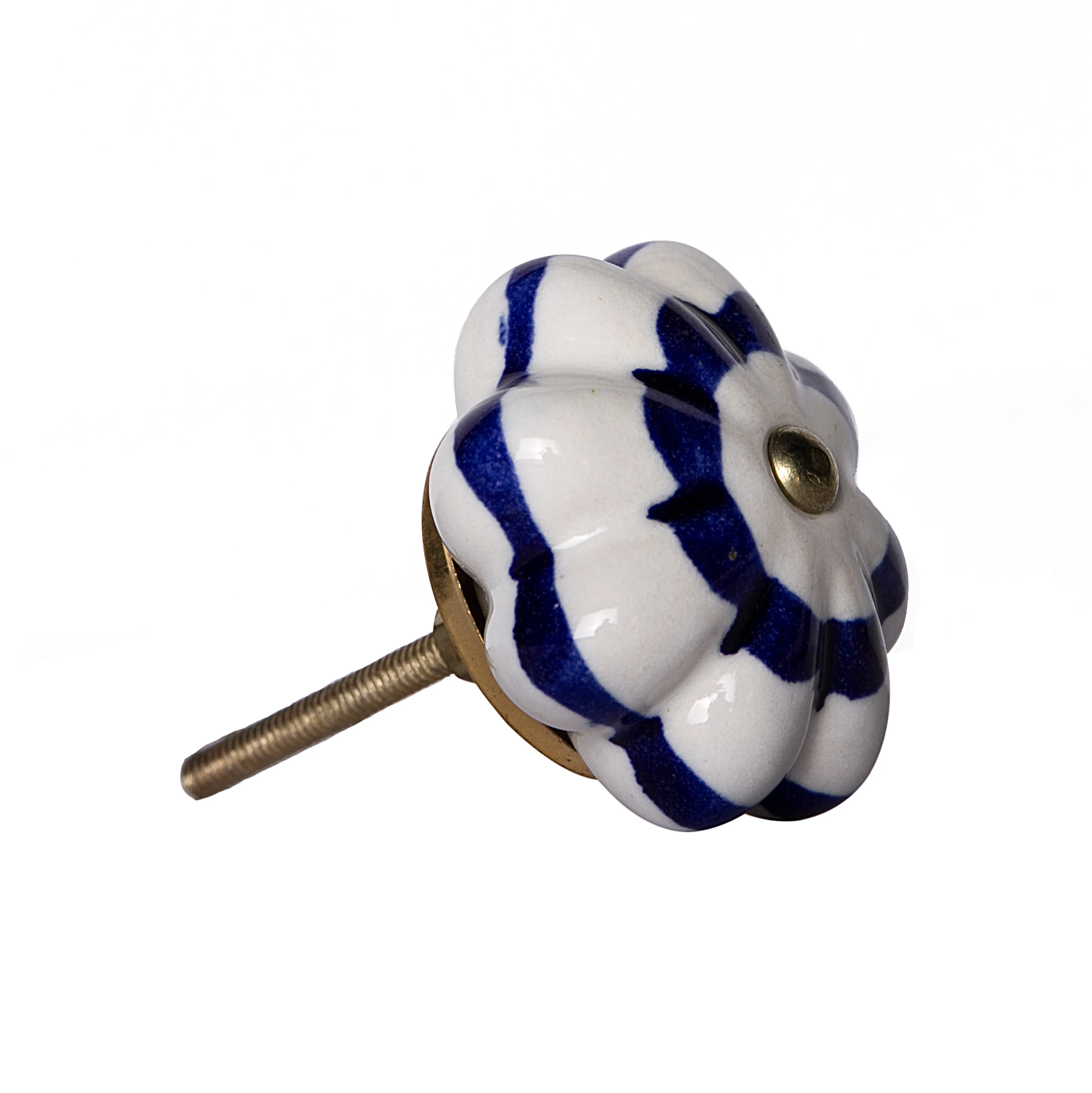 Knob-It Home Decor Classic Cabinet & Drawer Knobs-White/Blue/Gold