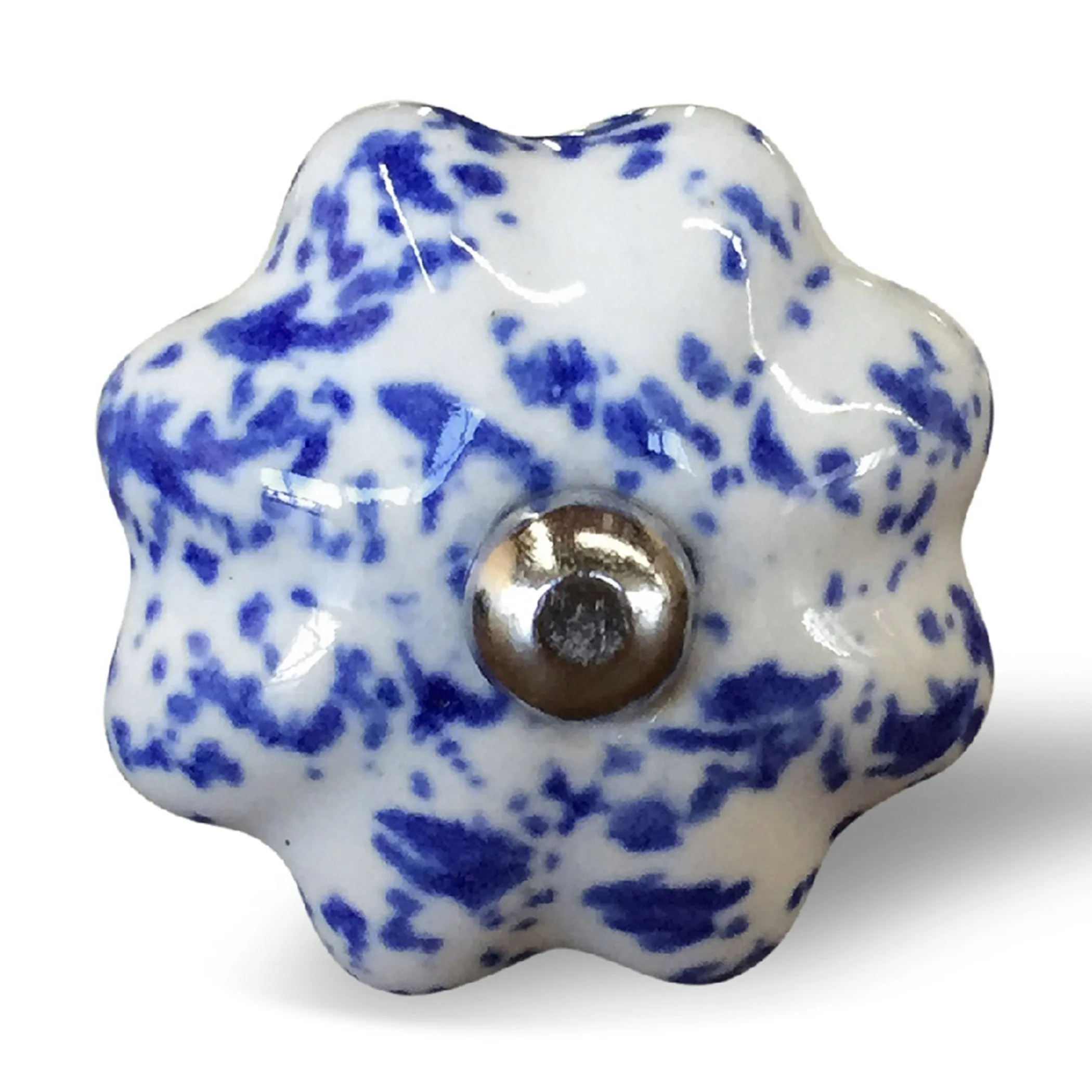 Knob-It Home Decor Classic Cabinet & Drawer Knobs-White/Blue/Silver