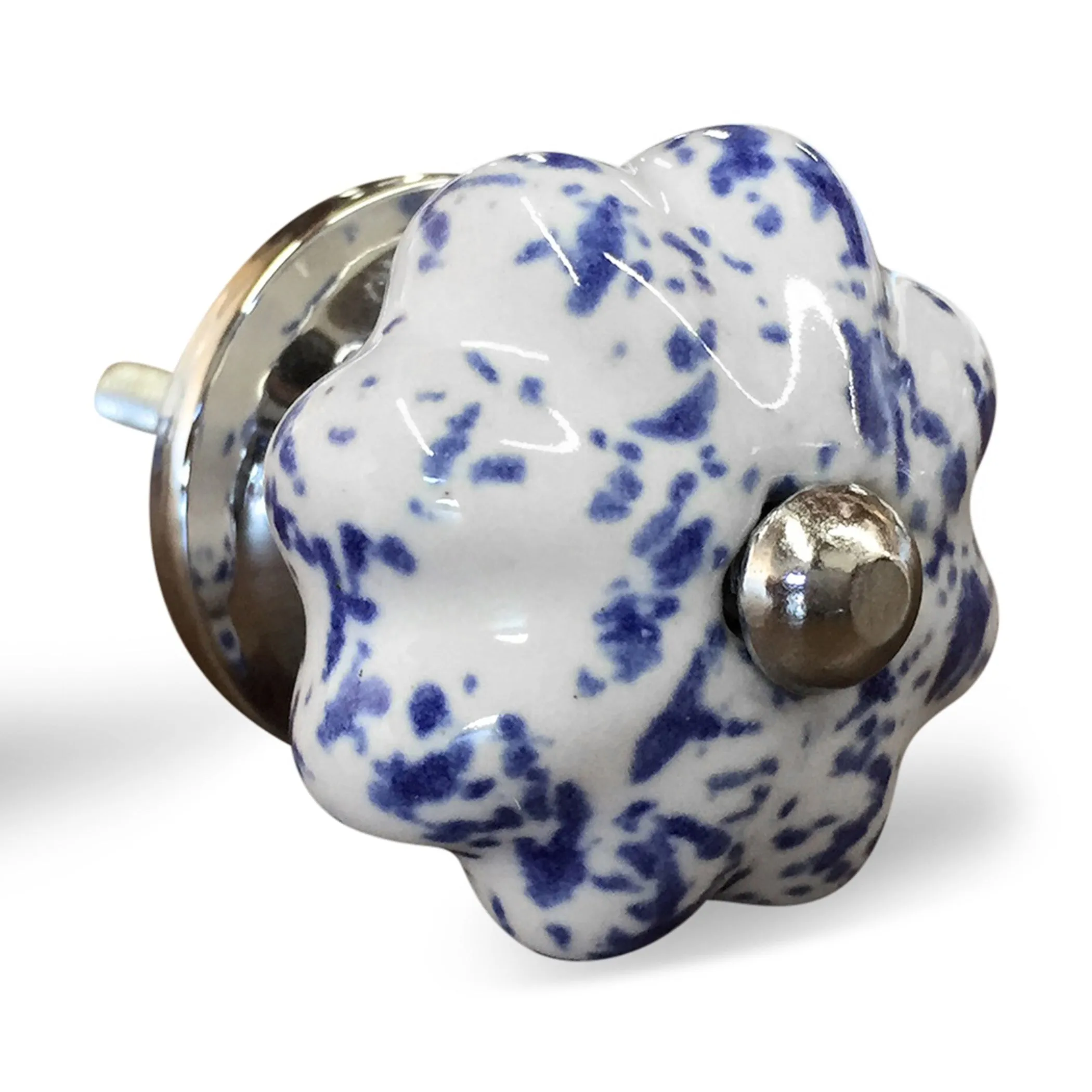 Knob-It Home Decor Classic Cabinet & Drawer Knobs-White/Blue/Silver