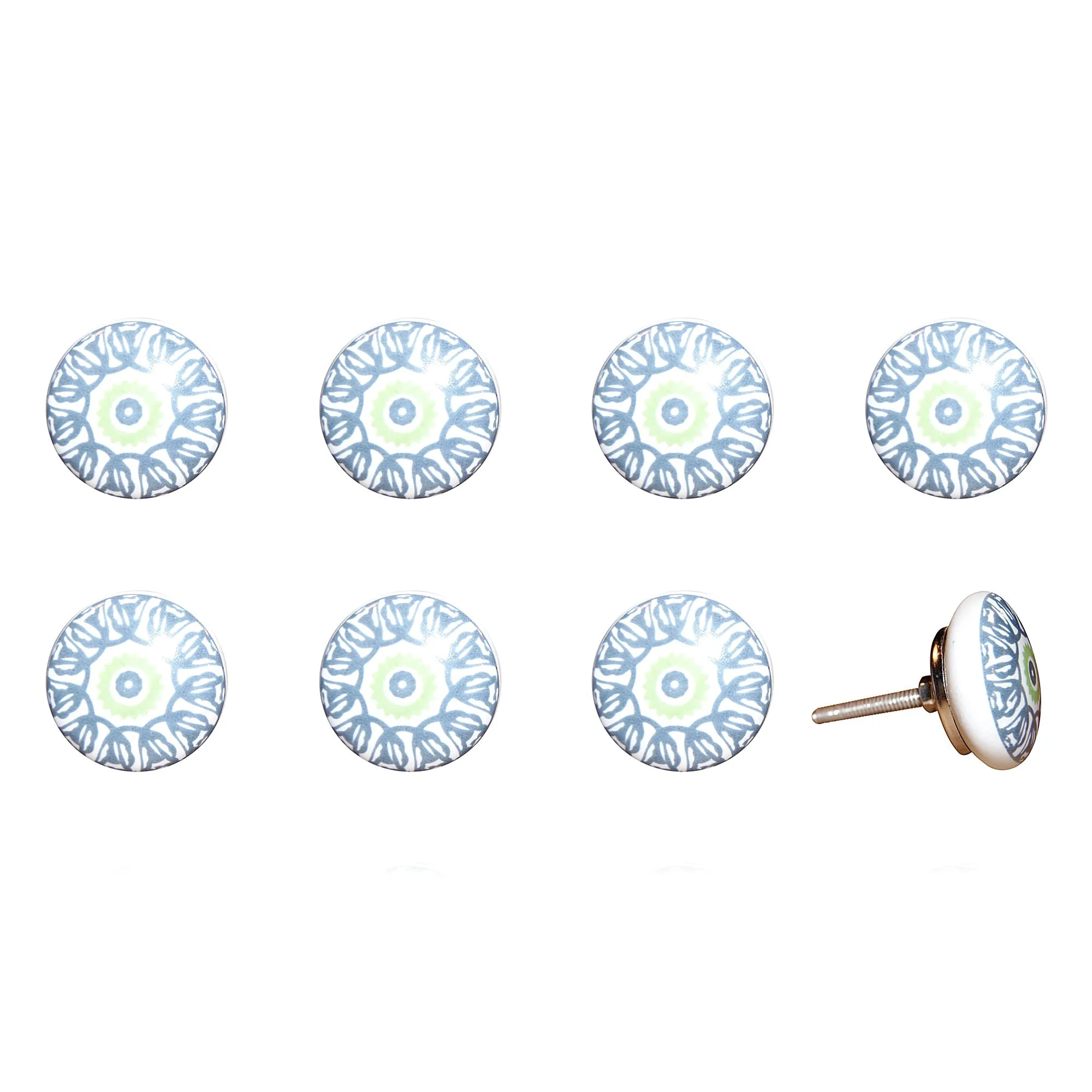 Knob-It Home Decor Classic Cabinet & Drawer Knobs-White/Light Blue