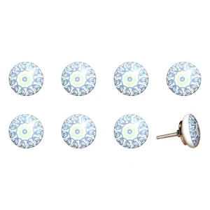 Knob-It Home Decor Classic Cabinet & Drawer Knobs-White/Light Blue