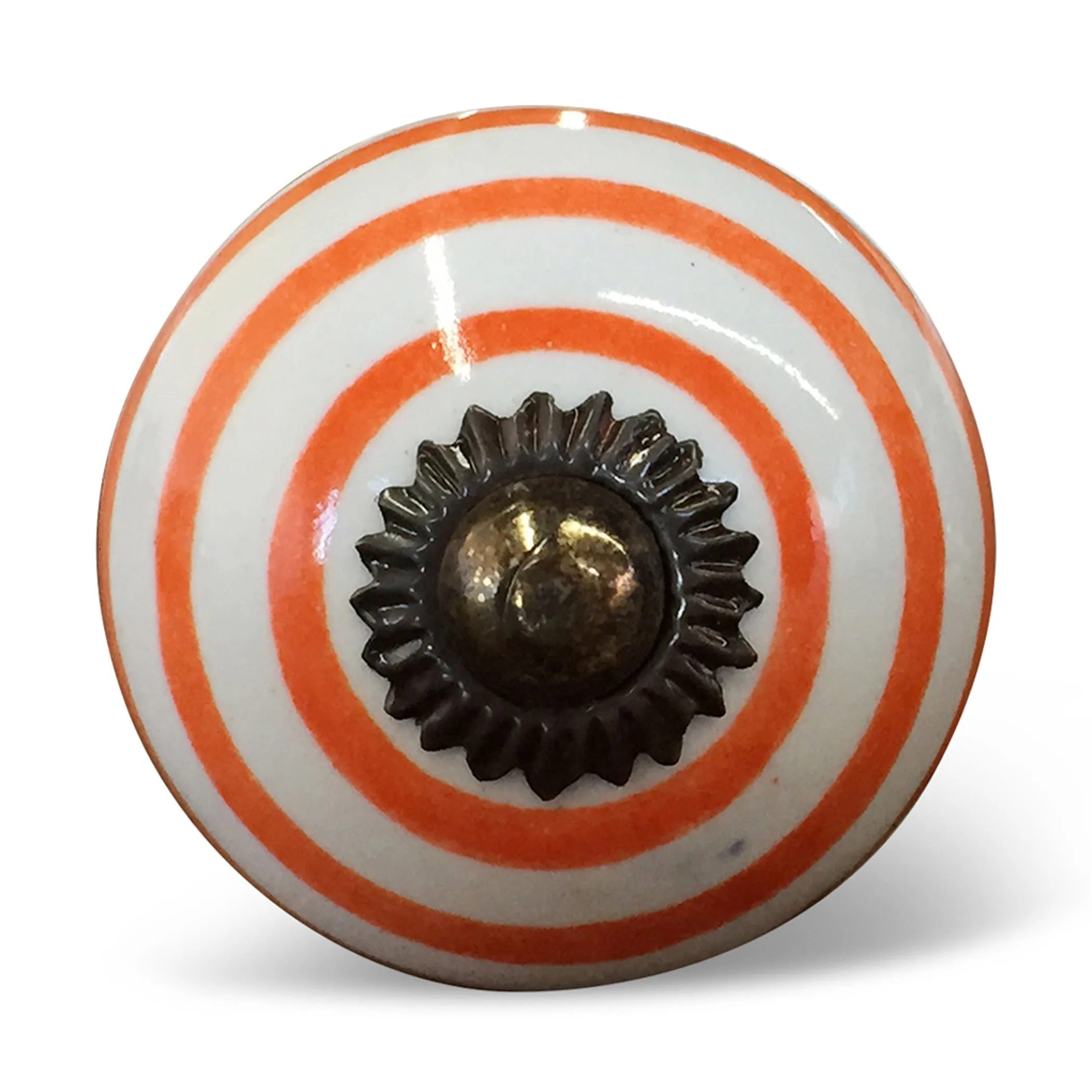 Knob-It Home Decor Classic Cabinet & Drawer Knobs-White/Orange/Copper