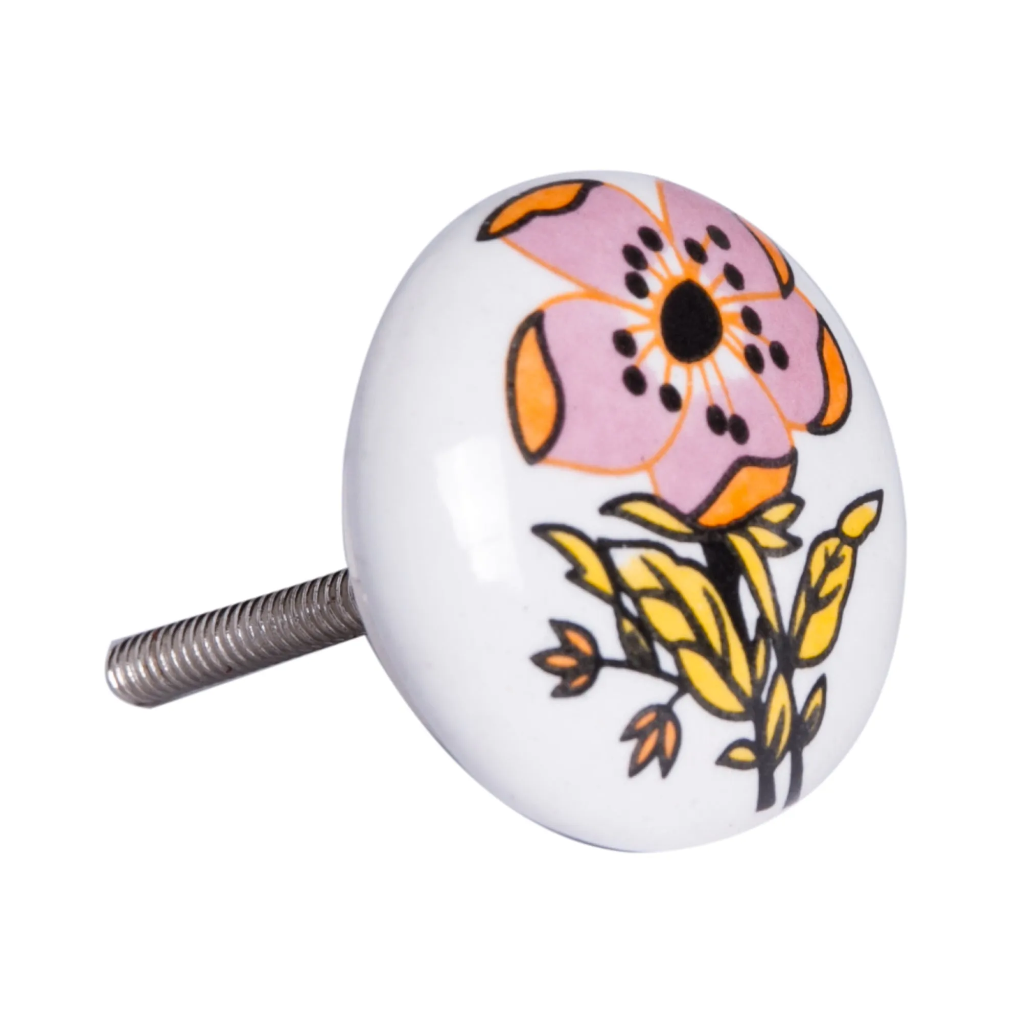 Knob-It Home Decor Classic Cabinet & Drawer Knobs-White/Yellow/Pink