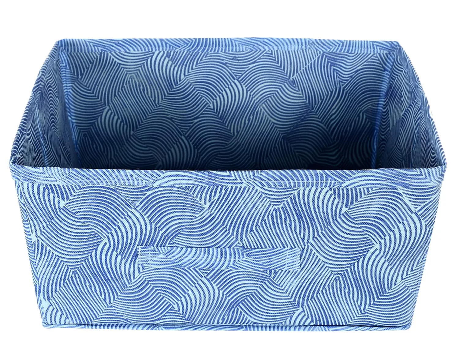 Kuber Industries Laheriya Metalic Print Non Woven Fabric 4-Replacement Drawer Storage And Cloth Organizer Unit for Closet (Blue & Beige)-KUBMART16002