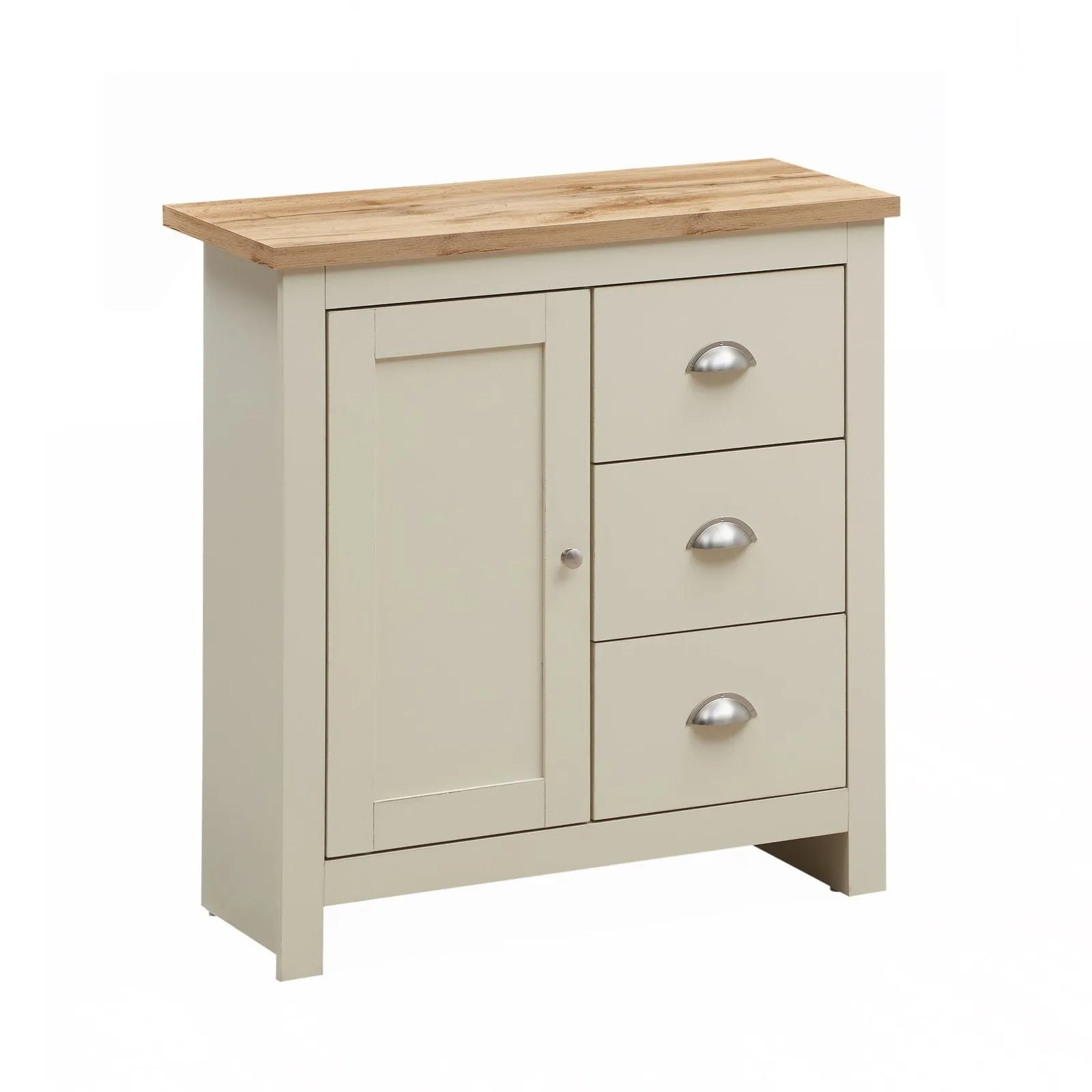 Lando Series 1 Door 3 Drawer Sideboard | Metal Runners and Beautiful Round Handles | Compact and Practical Storage Solution | Available in 2 Colours |  Width: 105cm, Height: 42cm, Depth: 47cm