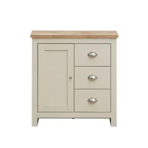 Lando Series 1 Door 3 Drawer Sideboard | Metal Runners and Beautiful Round Handles | Compact and Practical Storage Solution | Available in 2 Colours |  Width: 105cm, Height: 42cm, Depth: 47cm