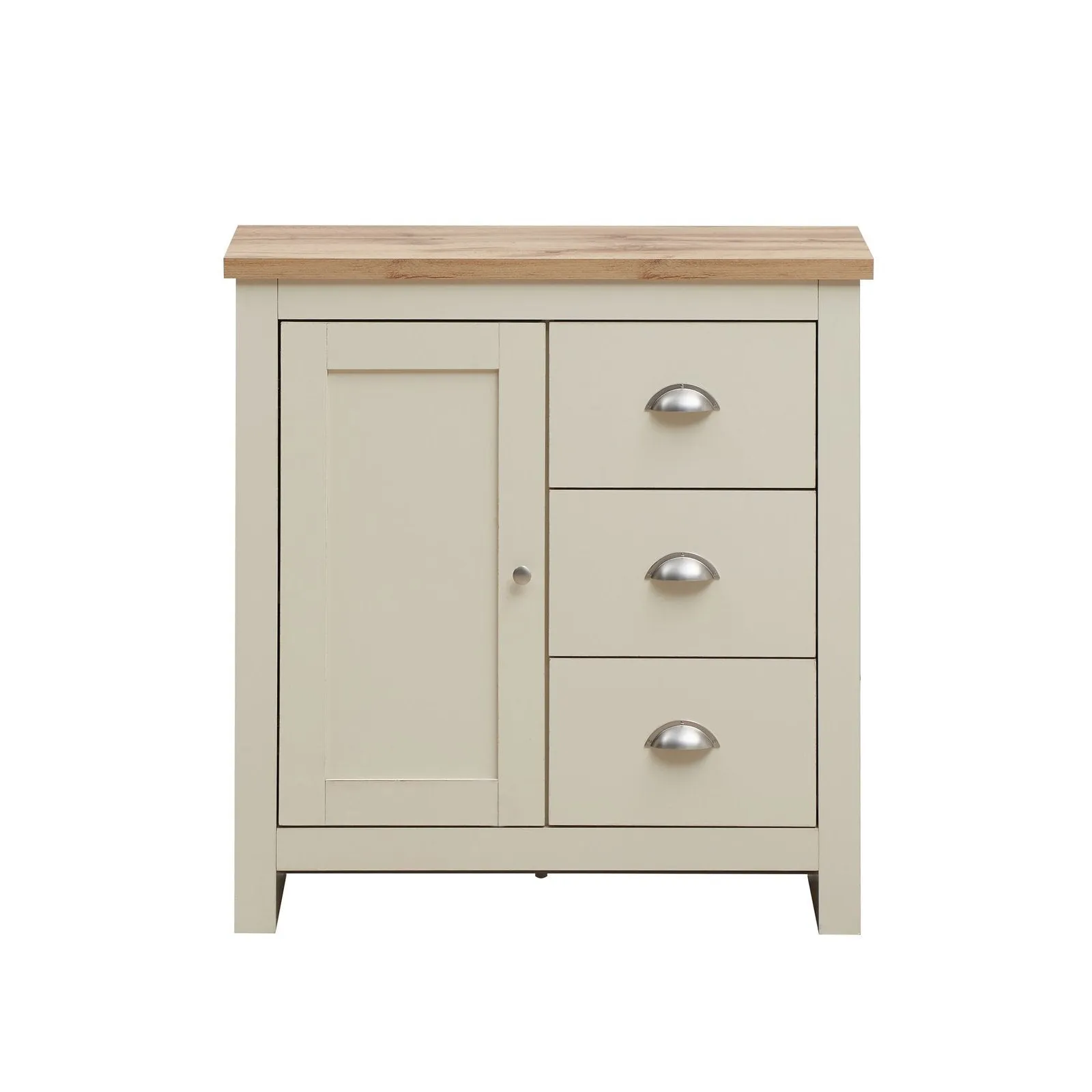 Lando Series 1 Door 3 Drawer Sideboard | Metal Runners and Beautiful Round Handles | Compact and Practical Storage Solution | Available in 2 Colours |  Width: 105cm, Height: 42cm, Depth: 47cm