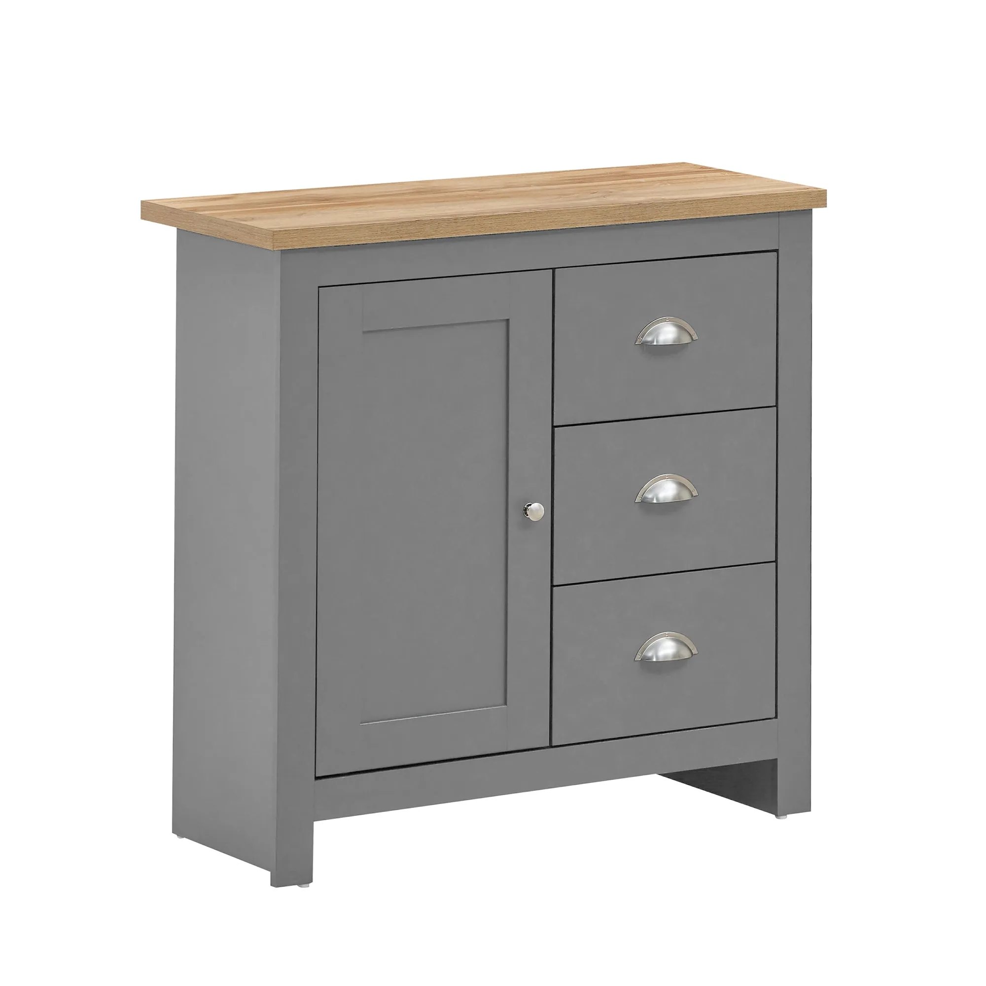 Lando Series 1 Door 3 Drawer Sideboard | Metal Runners and Beautiful Round Handles | Compact and Practical Storage Solution | Available in 2 Colours |  Width: 105cm, Height: 42cm, Depth: 47cm