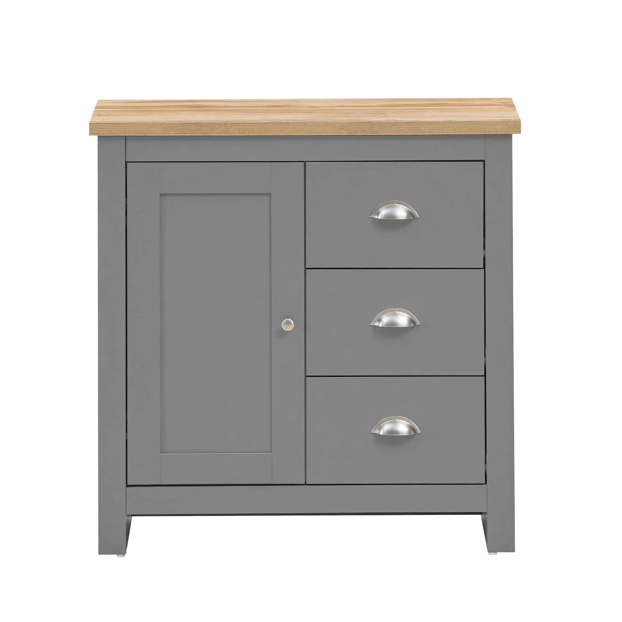 Lando Series 1 Door 3 Drawer Sideboard | Metal Runners and Beautiful Round Handles | Compact and Practical Storage Solution | Available in 2 Colours |  Width: 105cm, Height: 42cm, Depth: 47cm