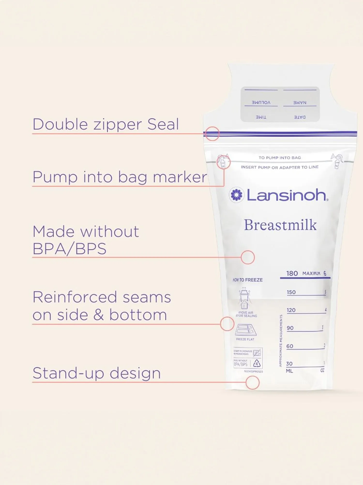 Lansinoh - Breastmilk Storage Bags - 6oz