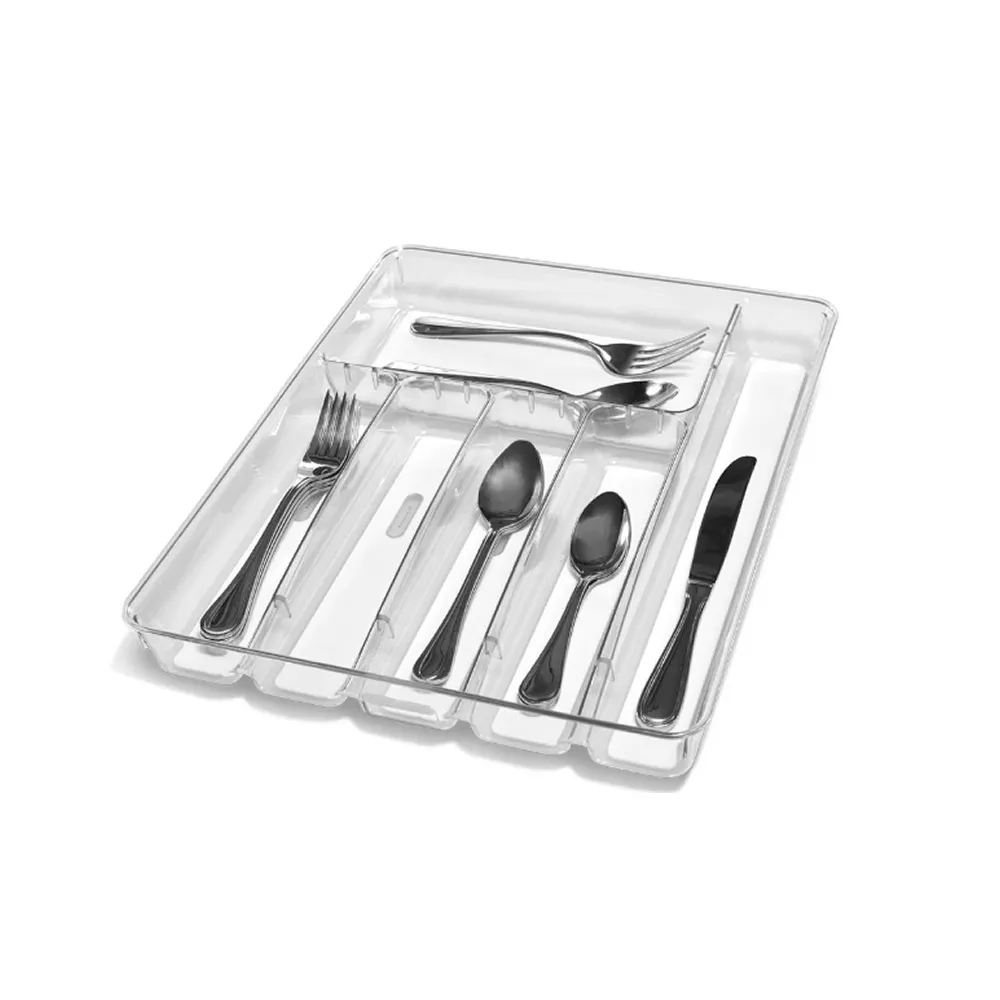 Large Acrylic Cuttlery Tray With 6 Compatments-9539