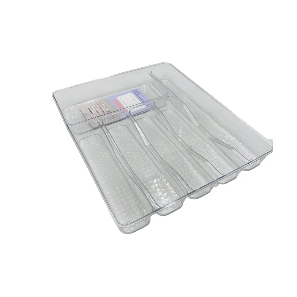 Large Acrylic Cuttlery Tray With 6 Compatments-9539