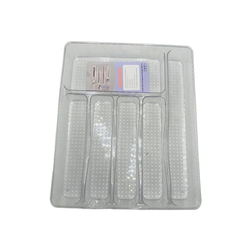 Large Acrylic Cuttlery Tray With 6 Compatments-9539