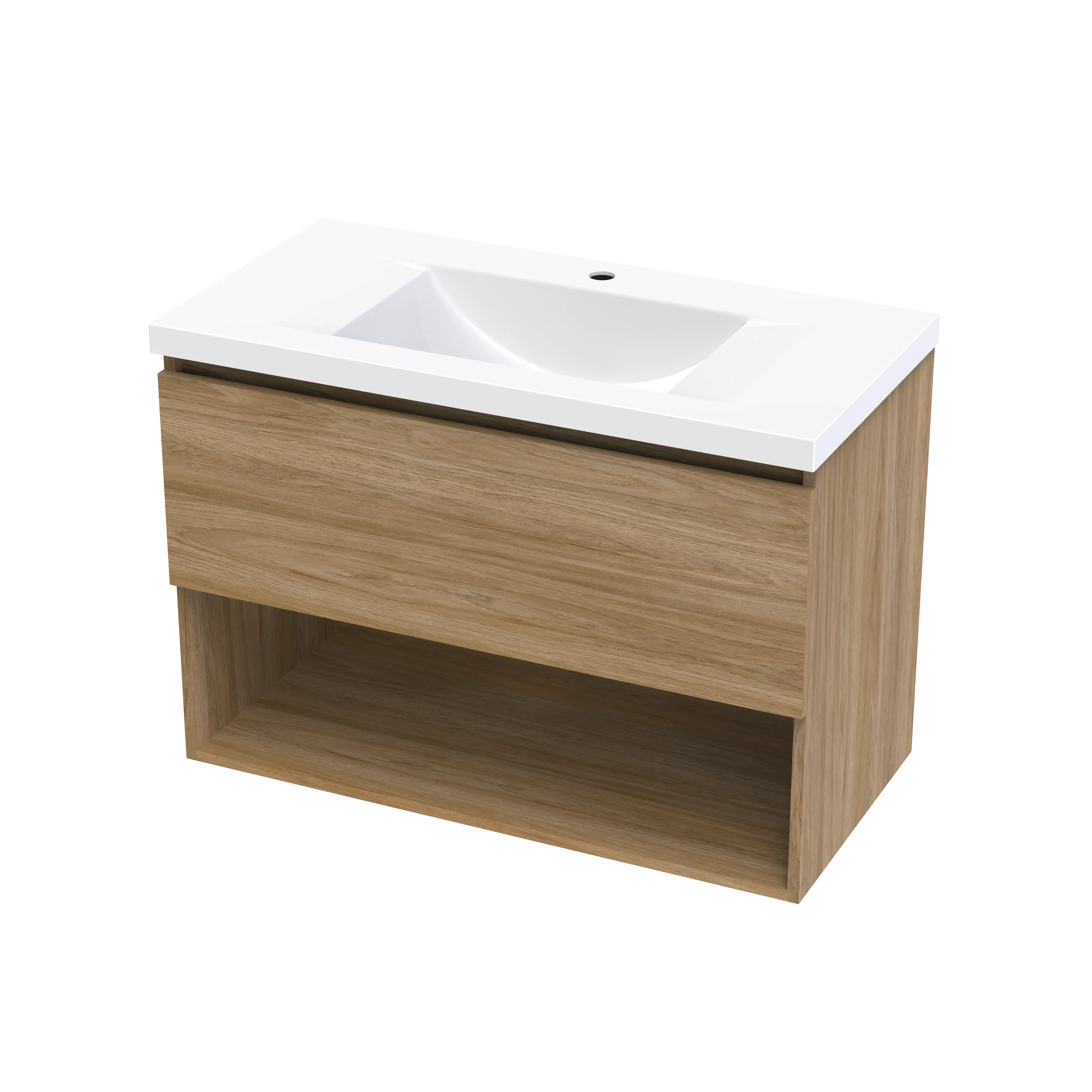 Luna Drawer Open Shelf 900 Wall Hung Vanity