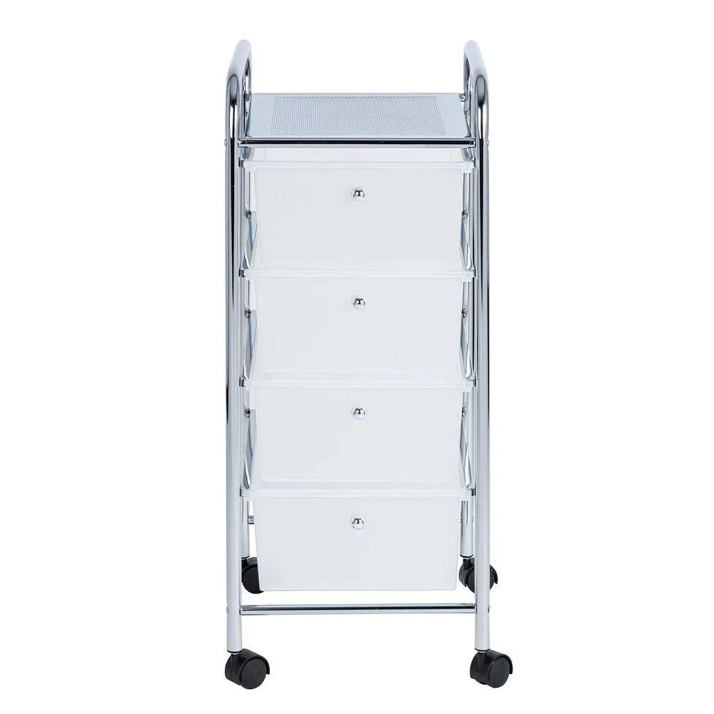 Messina 4 Drawer Storage Trolley Chrome