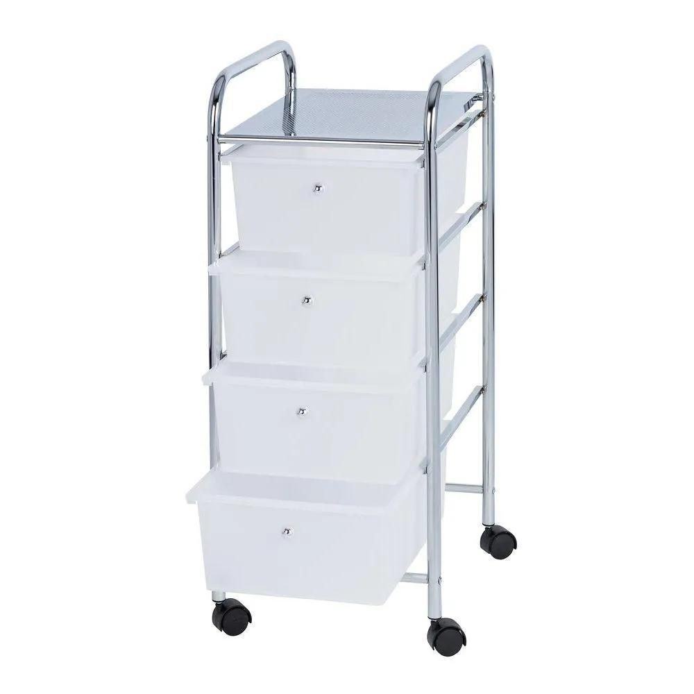 Messina 4 Drawer Storage Trolley Chrome