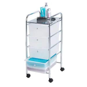 Messina 4 Drawer Storage Trolley Chrome