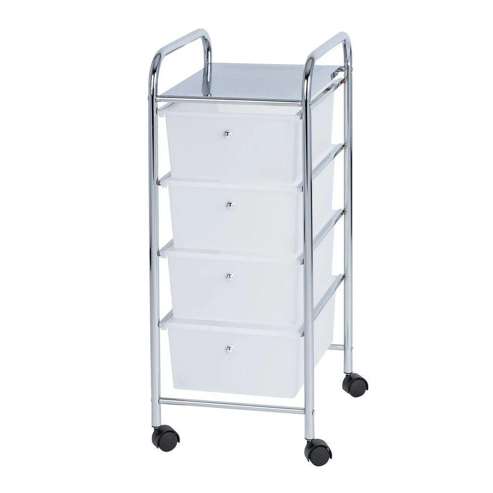 Messina 4 Drawer Storage Trolley Chrome