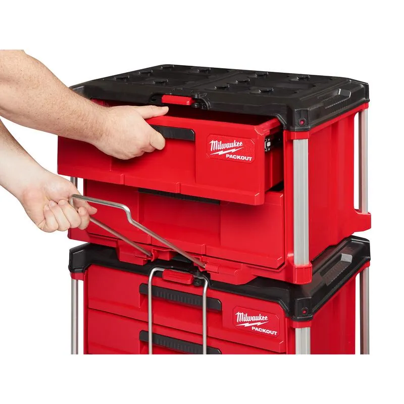 Milwaukee PACKOUT 22 in. Modular 2-Drawer Tool Box Black/Red