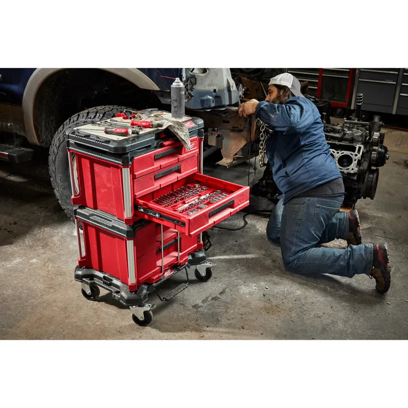 Milwaukee PACKOUT 22 in. Modular 3-Drawer Tool Box Black/Red