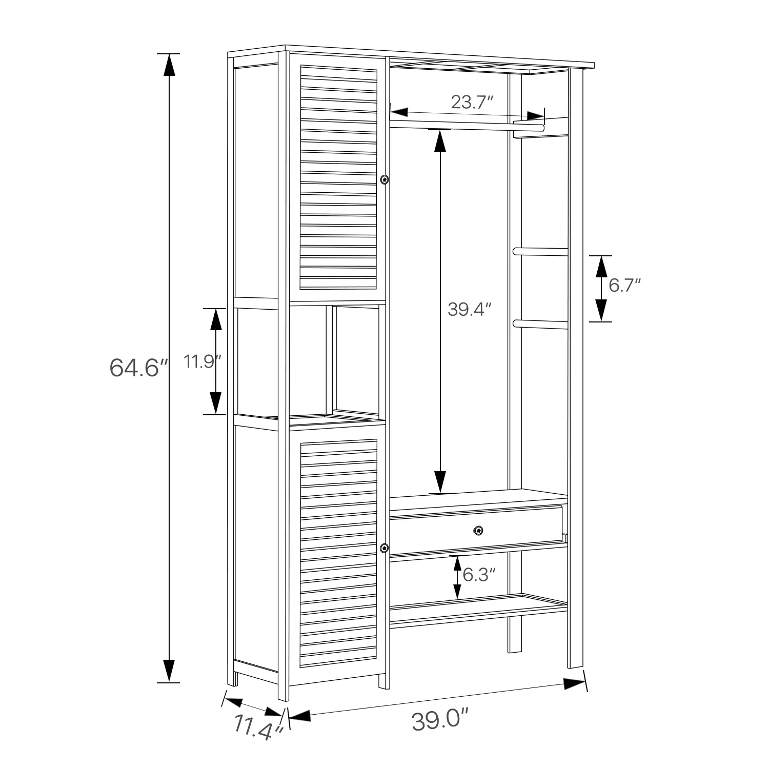 Multifunctional Garment Cabinet - Flat Top