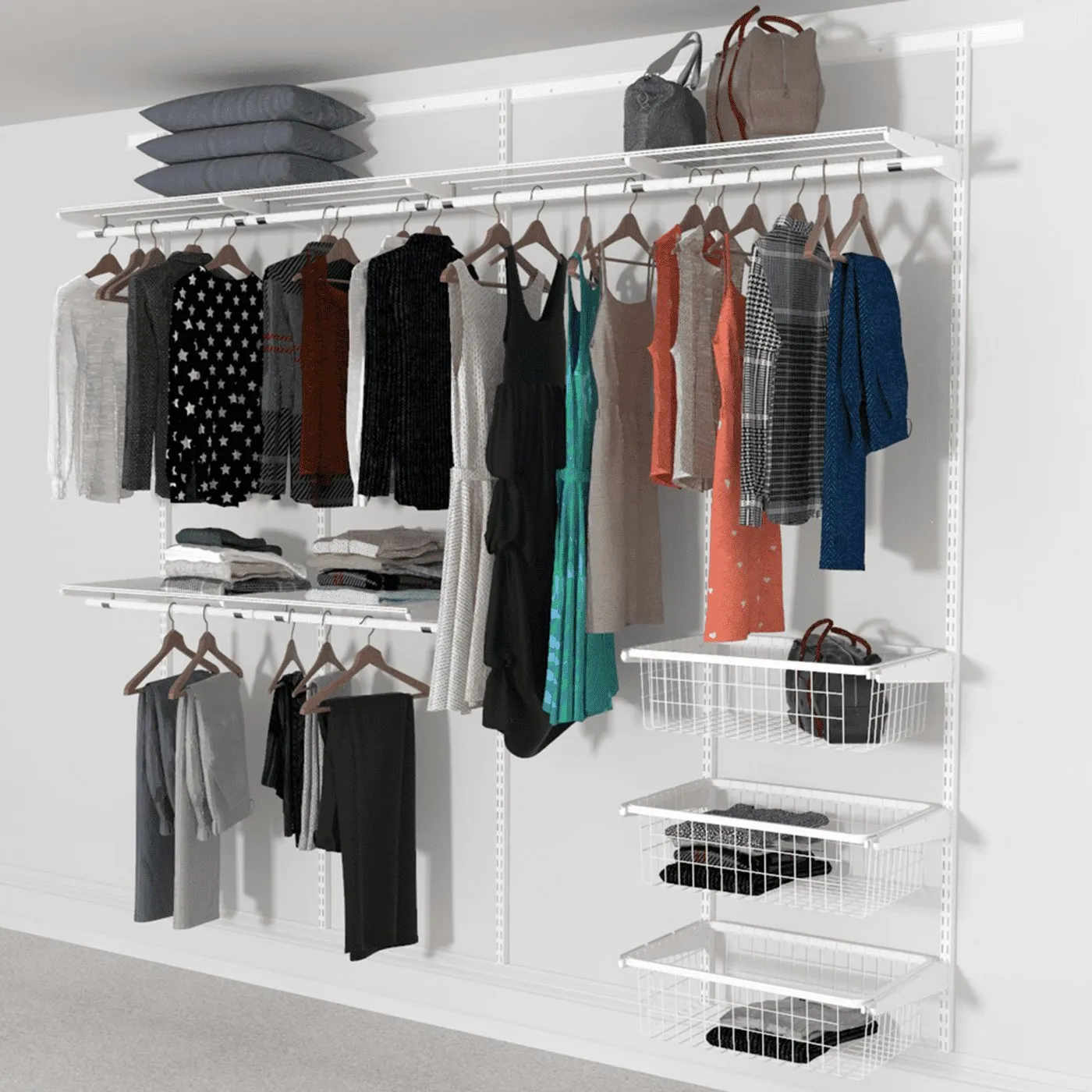 Open Wardrobe System with 3x Baskets 246cm (W)