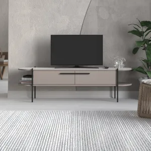 Otis Modern TV Stand Multimedia Centre Metal Leg Storage 160cm