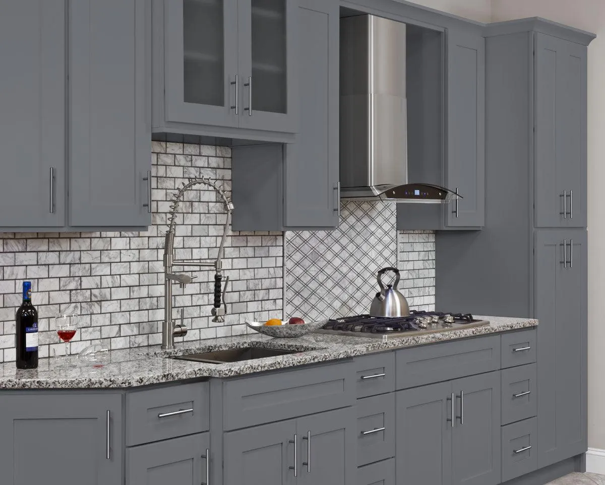 Oven Kitchen Cabinet OC3096 Colonial Gray LessCare 30 in. width 96 in. height 24 in. depth