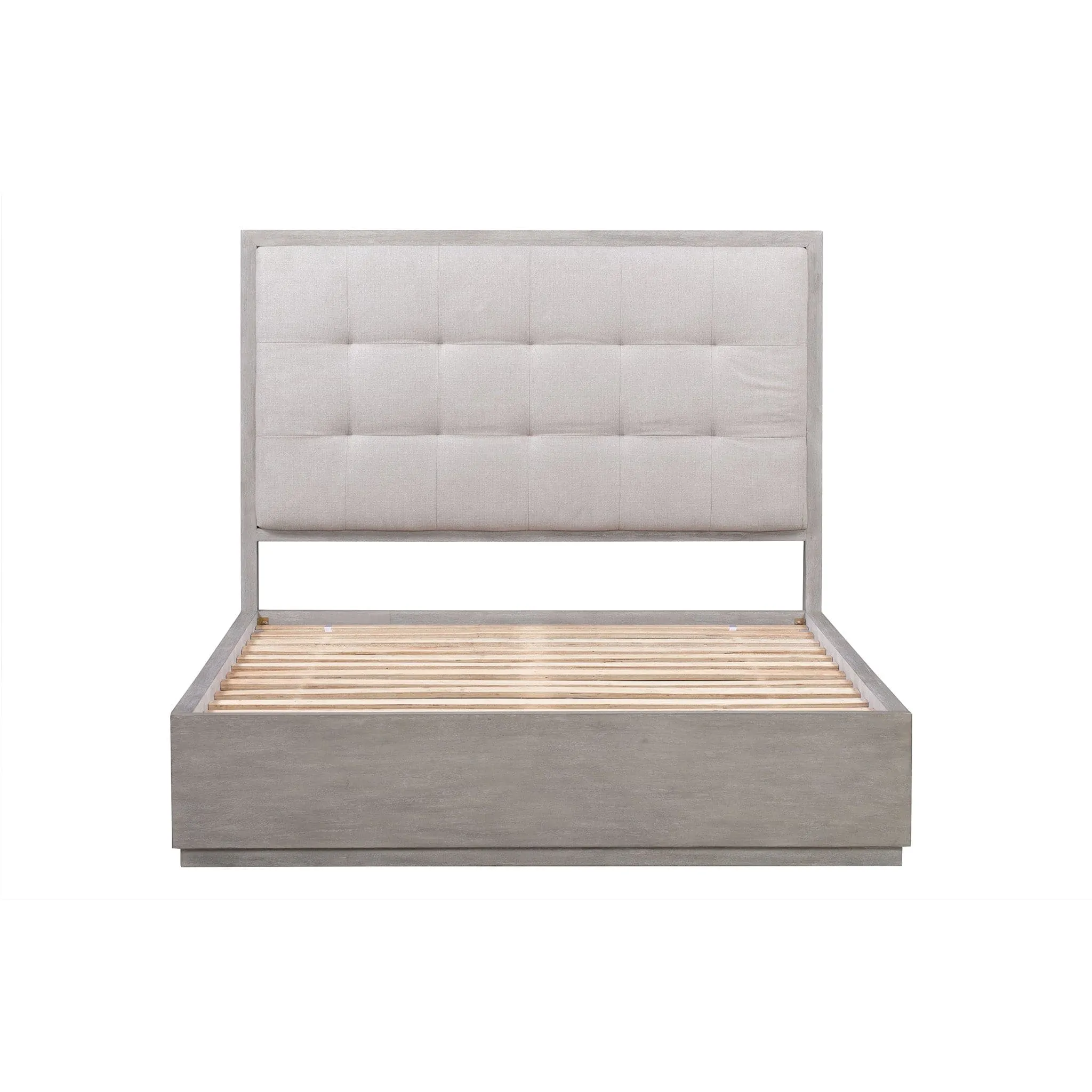 Oxford Upholstered Platform Storage Bed with Footboard Storage