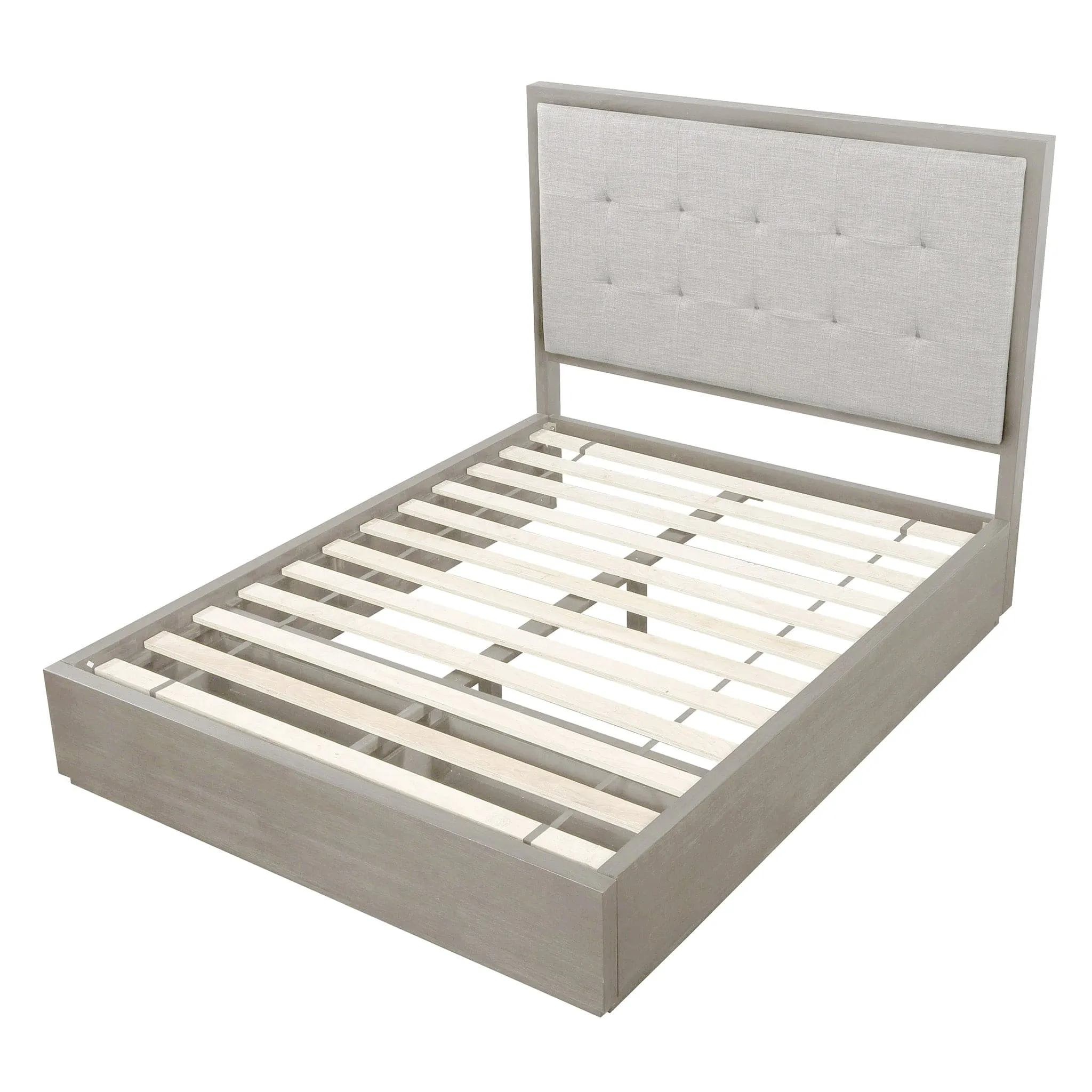 Oxford Upholstered Platform Storage Bed with Footboard Storage