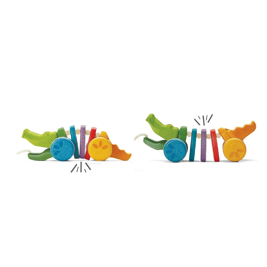 Plantoys Rainbow Alligator Pull Toy