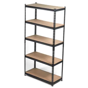 Quick Assembly 5 Tier Heavy Duty Shelf,  (35" x 72"), Black