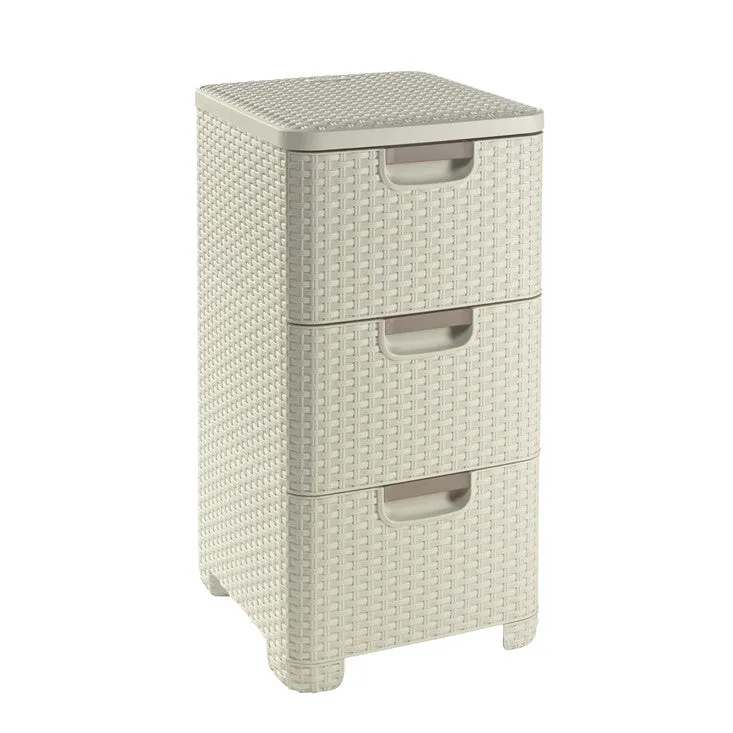 Rattan Style 3 Drawer