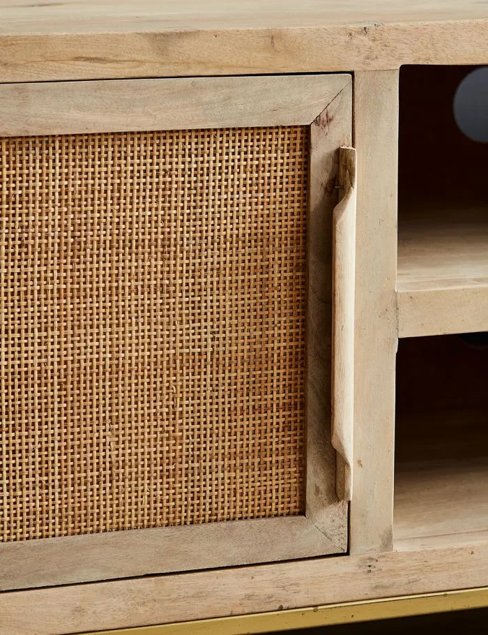 Rattan Webbed TV unit