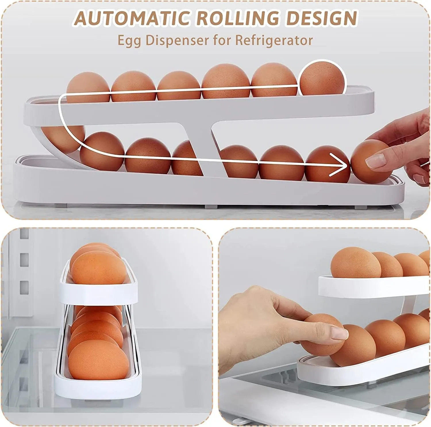 Rolling Fridge Egg Organizer Ab-14