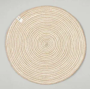 Round Spiral Jute Table Mat - Natural/White