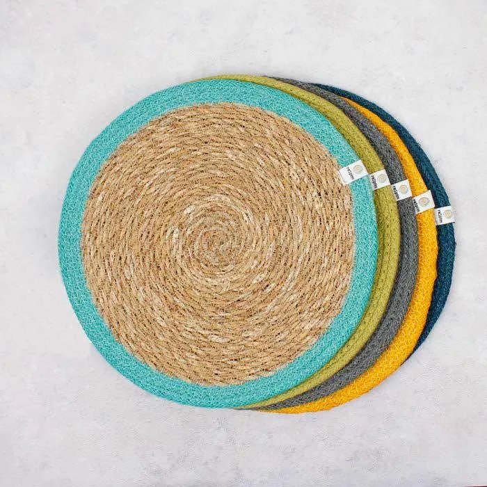 Seagrass & Jute Tablemat - Yellow