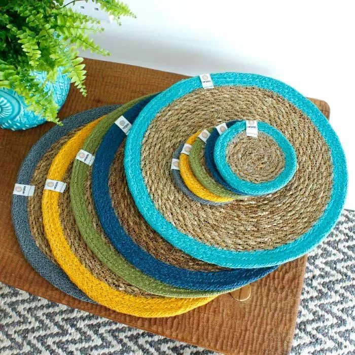 Seagrass & Jute Tablemat - Yellow