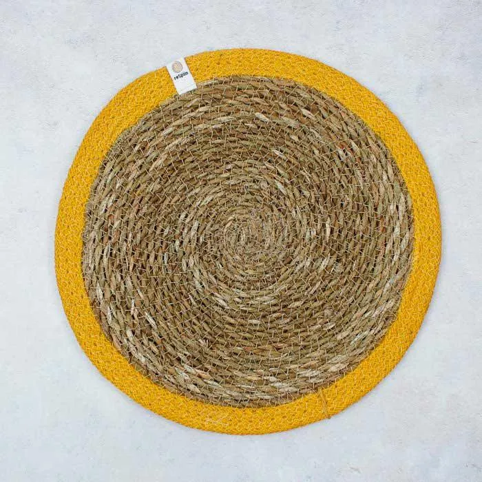 Seagrass & Jute Tablemat - Yellow