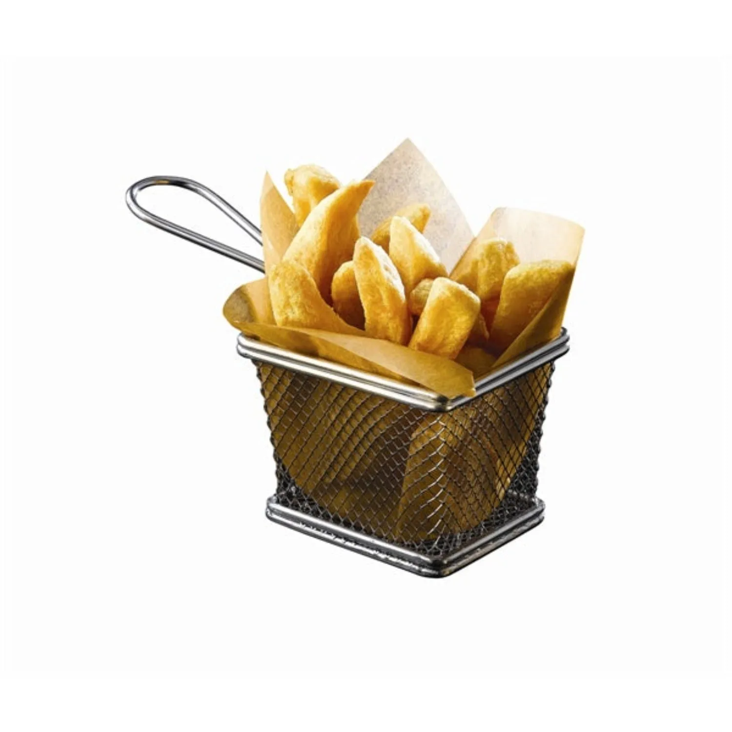 Serving Fry Basket Rectangular 12.5 X 10 X 8.5cm- Pack 6