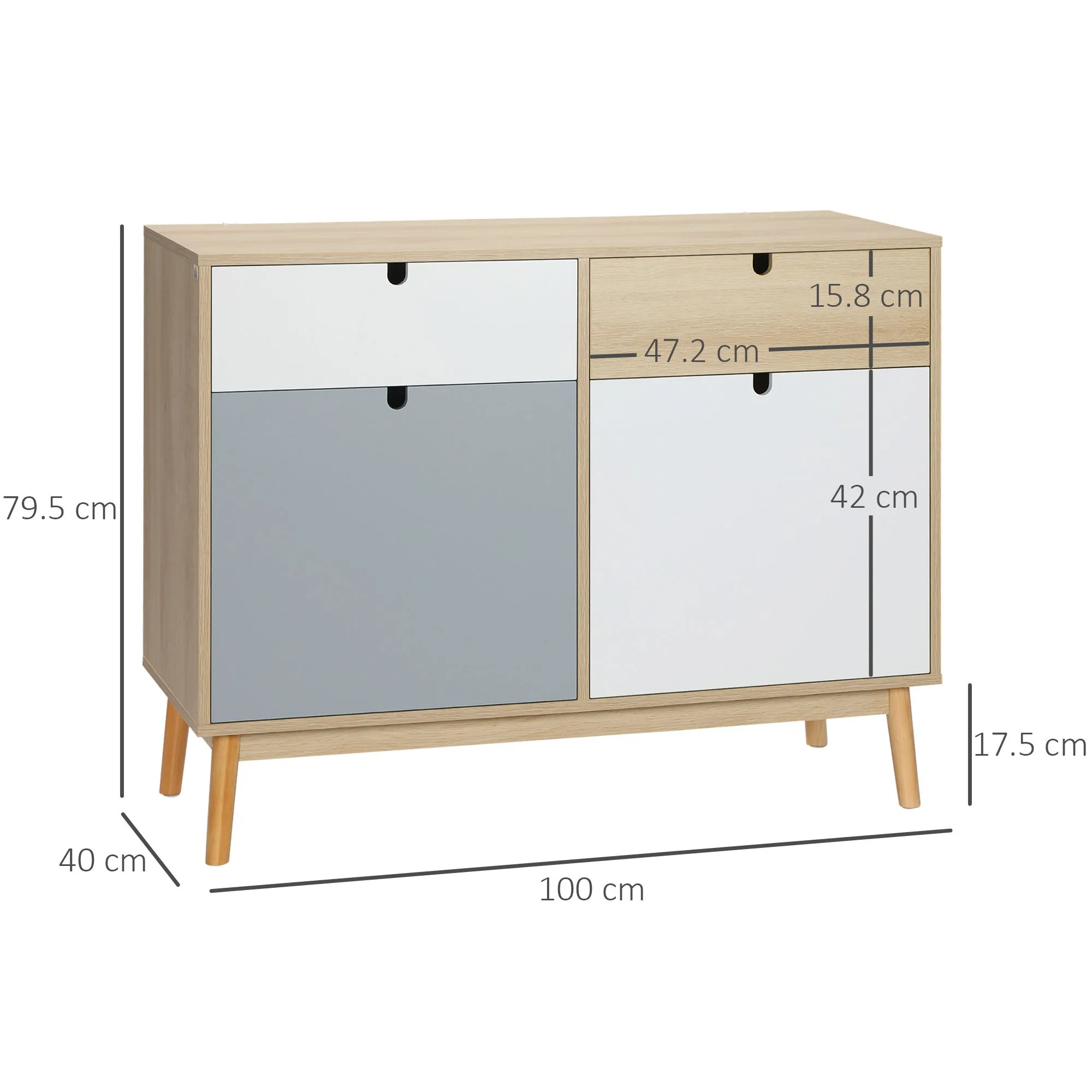 Sideboard Storage Cabinet Kitchen Cupboard with Drawers for Bedroom, Living Room, Entryway